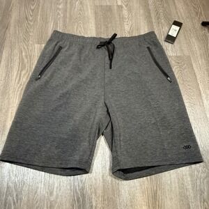 LEG3ND Mens Athletic Fit Moisture Management Shorts Black Heather Size L